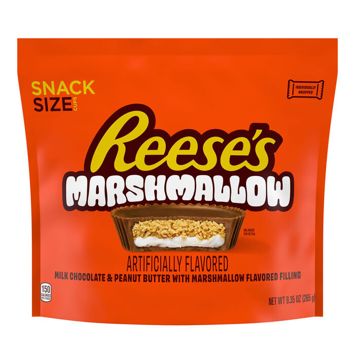 Image of REESE'S Marshmallow Milk Chocolate Snack Size Peanut Butter Cups, 9.35 oz Packaging