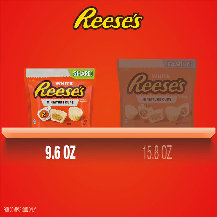 Image of REESE'S Miniatures White Creme Peanut Butter Cups Candy Share Pack, 9.6 oz Packaging