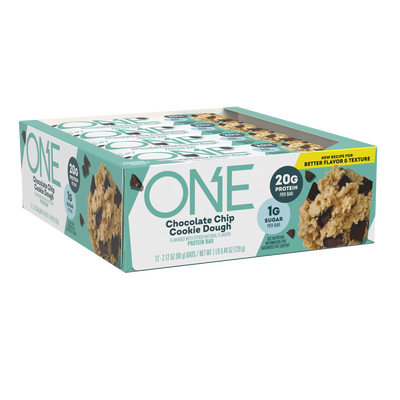 ONE Chocolate Chip Cookie Dough Flavored Protein Bars, 2.12 oz (12 Count)