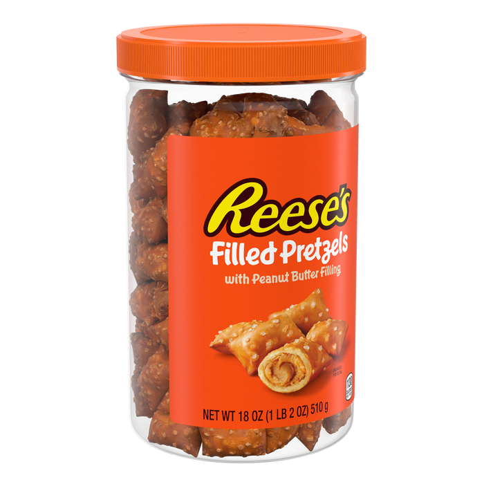 Image of REESE'S Peanut Butter Filled Pretzels Jar,  18 oz Packaging