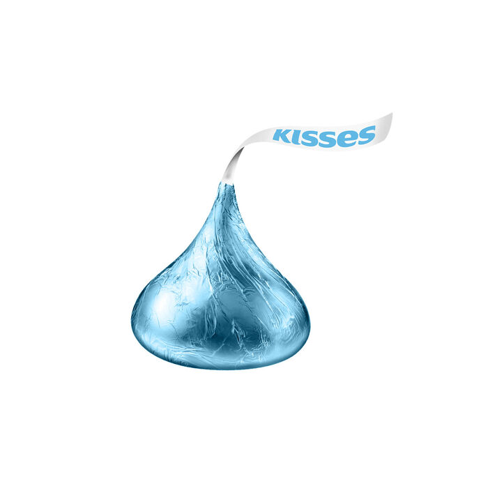HERSHEY'S KISSES Milk Chocolates in Light Blue Foils - 66.7oz