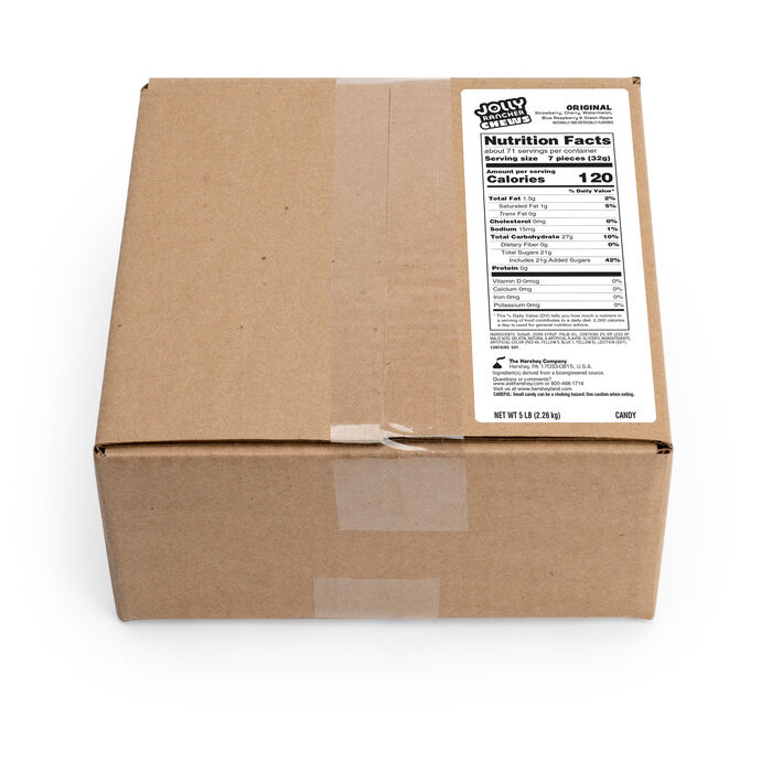 Image of JOLLY RANCHER Assorted Flavor Chews Candy 5lb Bulk Box Packaging