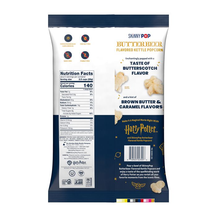 Image of SKINNYPOP Harry Potter™ Butterbeer-Flavored Kettle Popcorn Bag, 5.3 oz Packaging