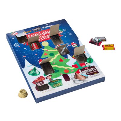HERSHEY'S Countdown to Christmas Advent Calendar with Assorted Miniature Candies