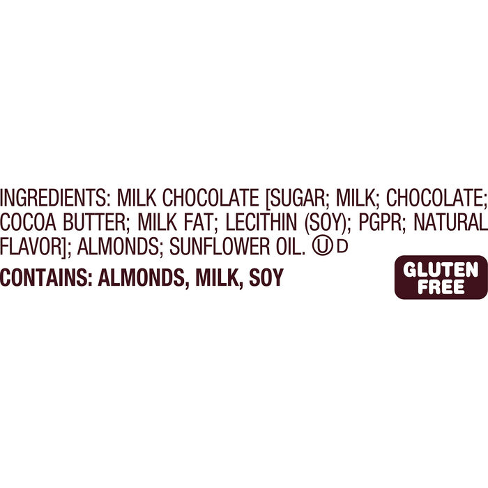 Image of HERSHEY'S Milk Chocolate with Whole Almonds Candy Bars, 1.45 oz (36 Count) Packaging