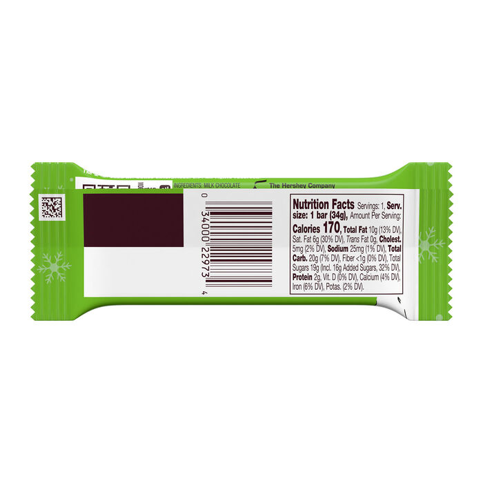 Image of HERSHEY'S Grinch Milk Chocolate Christmas Candy Bars, 1.2 oz (36 Count) Packaging