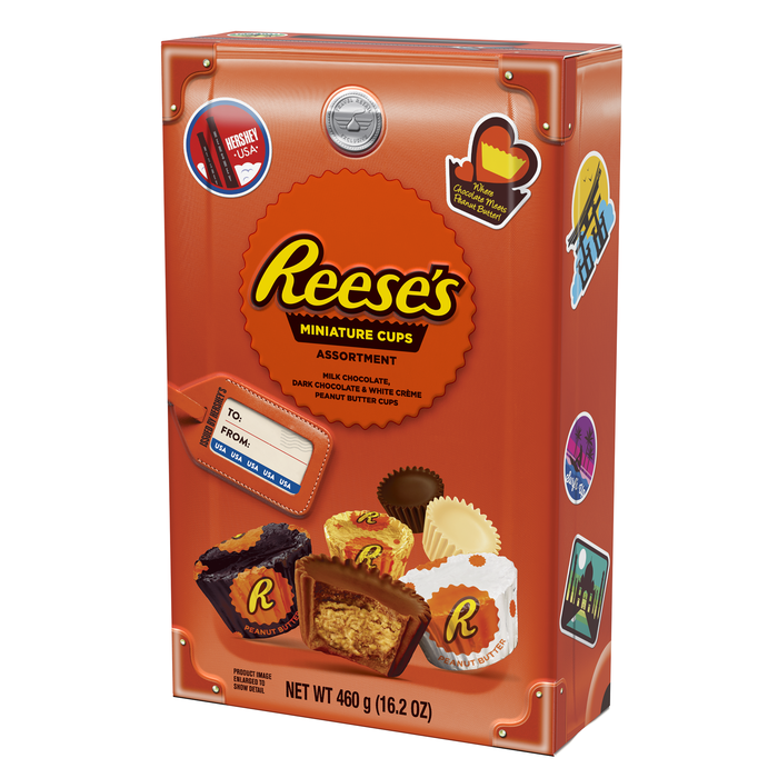 Image of REESE'S Peanut Butter Cup Miniatures Assortment, World Traveler Collection, 16.2 oz., 16.2 oz. bag Packaging