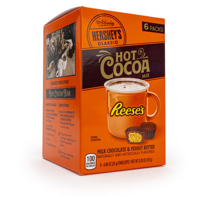 REESE'S Milk Chocolate and Peanut Butter Hot Cocoa Mix, 0.88oz (6 Count)