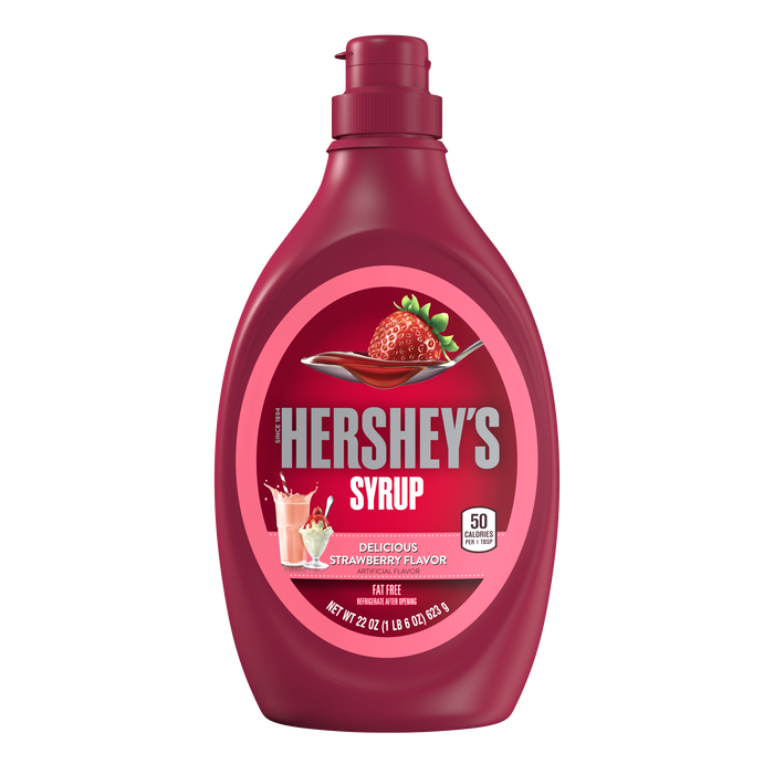 Image of HERSHEY'S Strawberry Syrup, 22 oz bottle Packaging