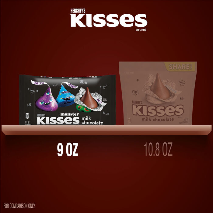 Image of HERSHEY'S KISSES Milk Chocolate Monster, Halloween Candy Bag, 9 oz Packaging
