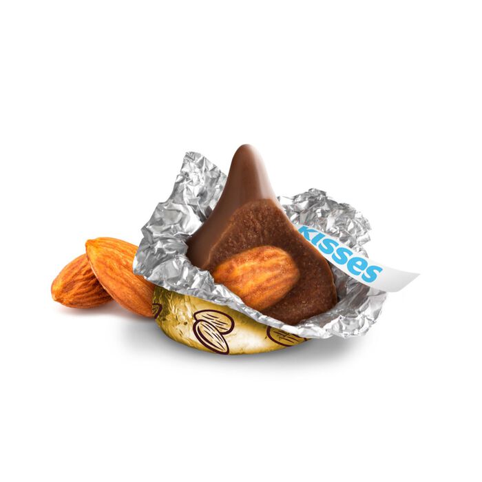 Image of HERSHEY'S KISSES Milk Chocolate with Almonds Candy Share Pack, 8.7 oz Packaging