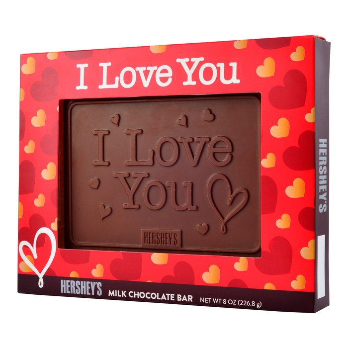 Image of HERSHEY’S I Love You Milk Chocolate Bar 8 oz. Packaging