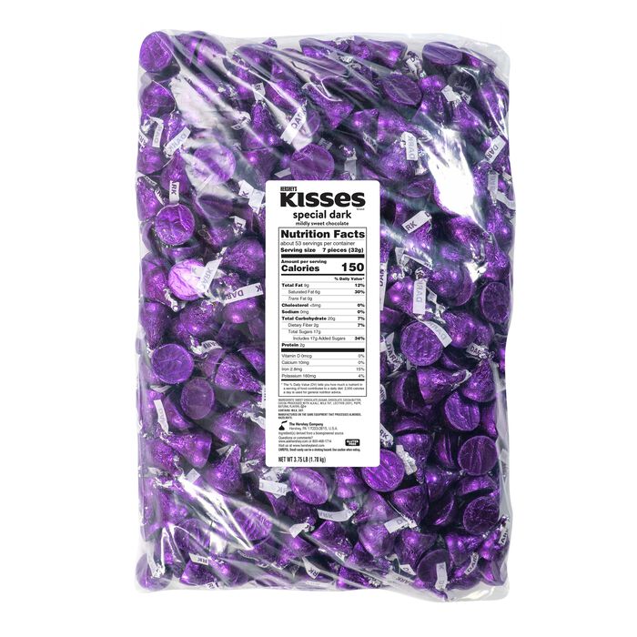 Image of HERSHEY’S KISSES SPECIAL DARK Candy 3.75 lb Bulk Bag Packaging