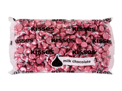 KISSES Milk Chocolates in Pink Foils - 4.16 lb.