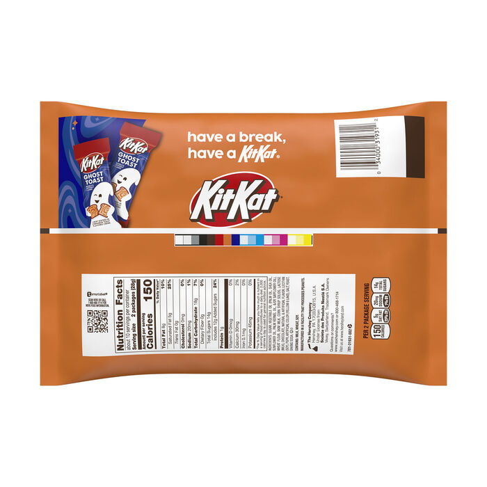 Image of KIT KAT® Ghost Toast Cinnamon Toast Flavored Creme Wafer Snack Size Bars, Halloween Candy Bag, 9.8 oz Packaging