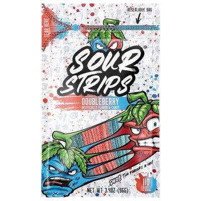Sour Strips Doubleberry Candy Peg Bag, 3.4oz