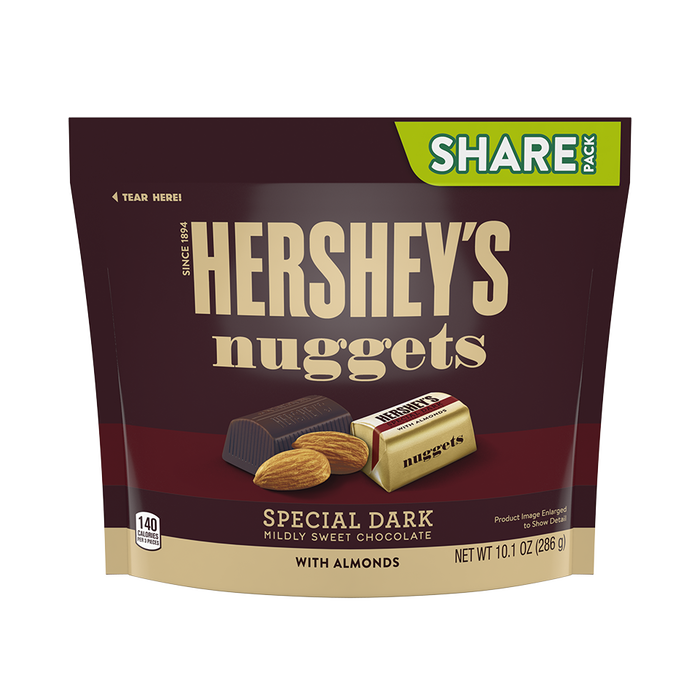 Image of HERSHEY'S NUGGETS SPECIAL DARK Chocolate with Almonds Packaging