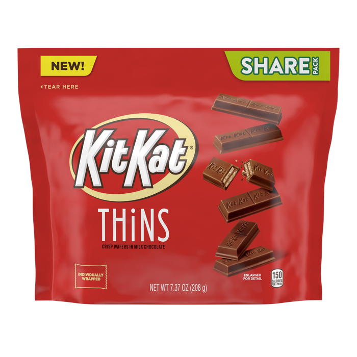 Image of KIT KAT THiNS Milk Chocolate Candy Candy Bars 7.37oz Candy Bag Packaging