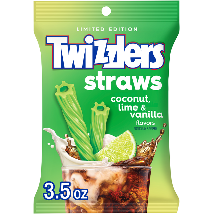 Image of Twizzlers Straws, Coconut, Lime & Vanilla, 3.5 oz. Packaging