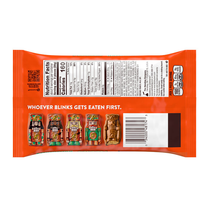 Image of REESE'S Chocolate Peanut Butter Creme Nutcrackers, Christmas , Candy Bag, 9.2 oz Packaging