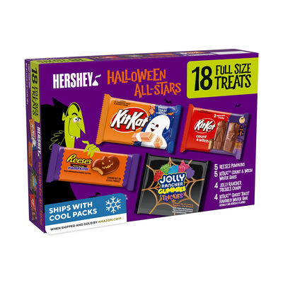 REESE&rsquo;S, KIT KAT&reg; and JOLLY RANCHER Assorted, Halloween Candy Bulk Box, 27.9 oz (18 Pieces)