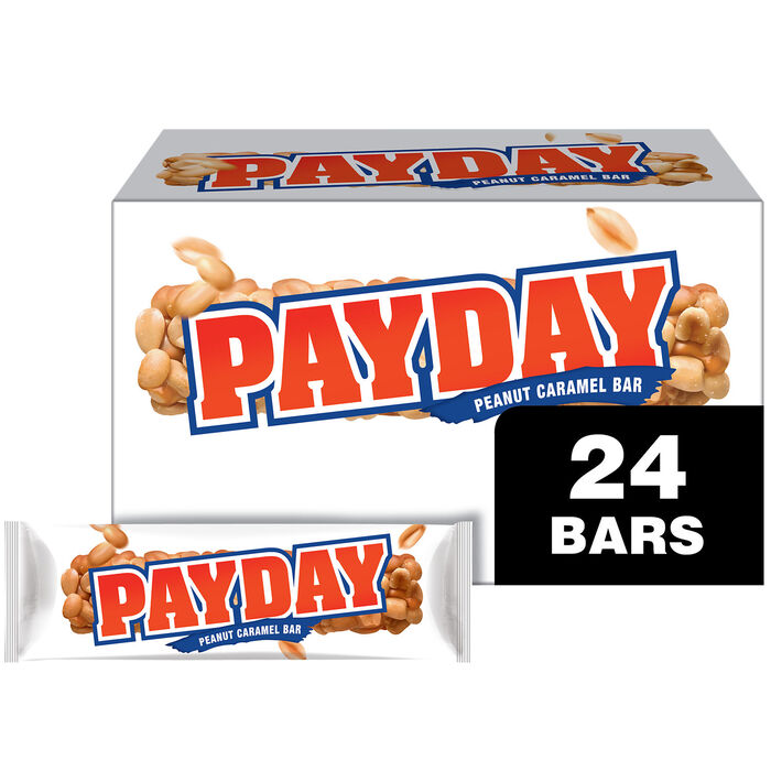 Image of PAYDAY Peanut Caramel Candy Bars, 1.85 oz (24 Count) Packaging