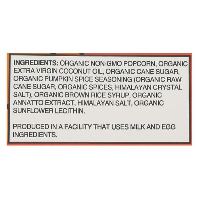 Image of LesserEvil Pumpkin Spice Popcorn 6.4oz Packaging