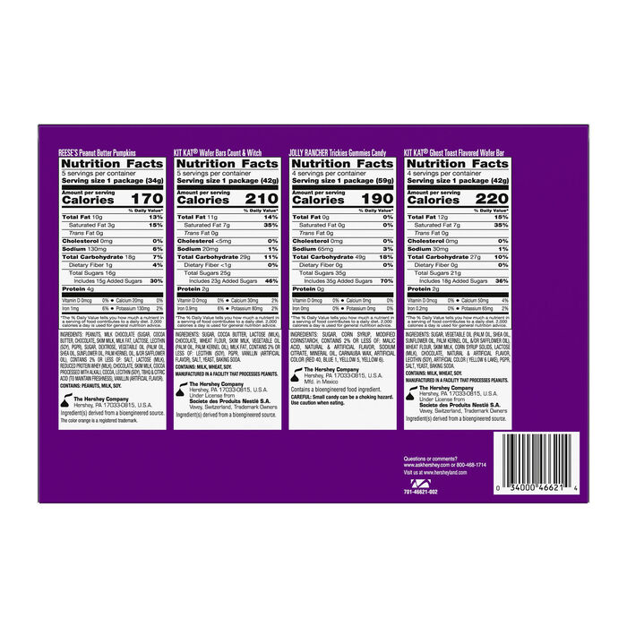 Image of REESE&rsquo;S, KIT KAT&reg; and JOLLY RANCHER Assorted, Halloween Candy Bulk Box, 27.9 oz (18 Pieces) Packaging
