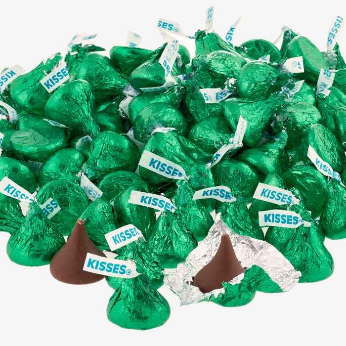 Image of KISSES Milk Chocolates in Dark Green Foils - 4.16 lbs. [4.16 lb. bag] Packaging