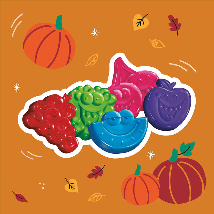 Image of JOLLY RANCHER TRICKIES Gummies Minis Assorted Fruit Flavored, Halloween Candy Bag, 9.2 oz Packaging
