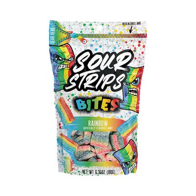 Sour Strips Rainbow Bites Candy Bag, 6.35oz
