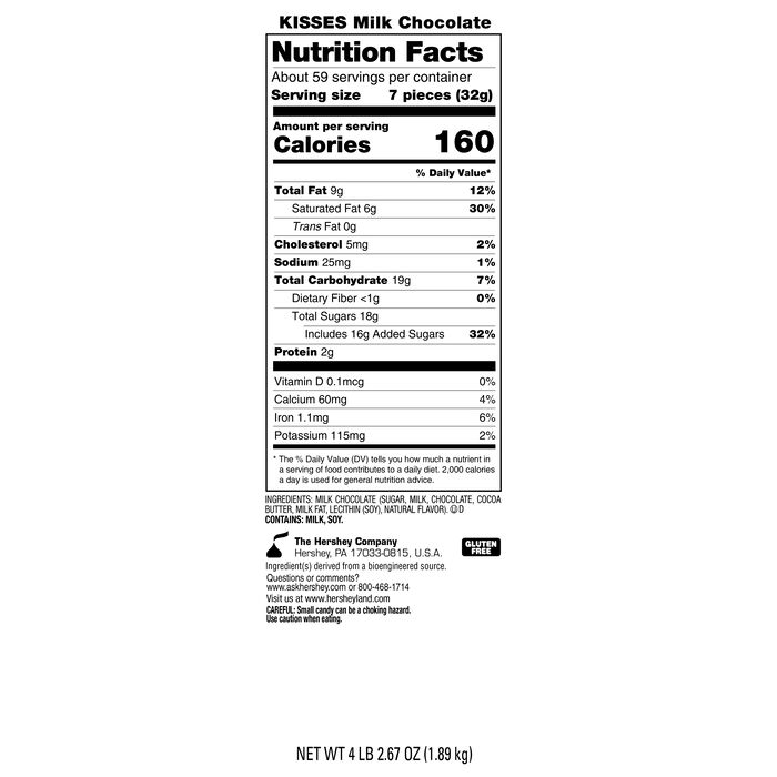 Image of HERSHEY'S KISSES Milk Chocolates in Holiday Mixed Foils - 66.7oz Candy Bag Packaging