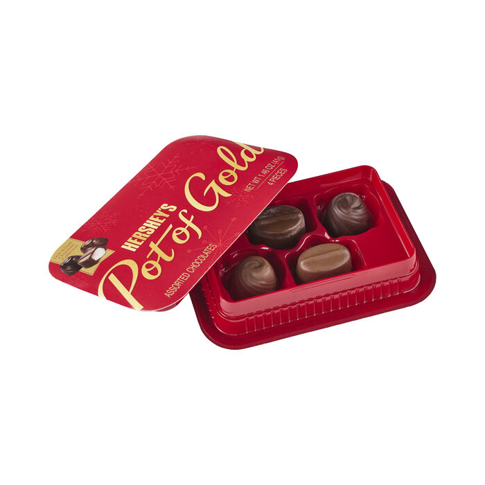 Image of HERSHEY&rsquo;S POT OF GOLD Milk Chocolate & Dark Chocolate Holiday Collection (1.46oz)&nbsp; Packaging