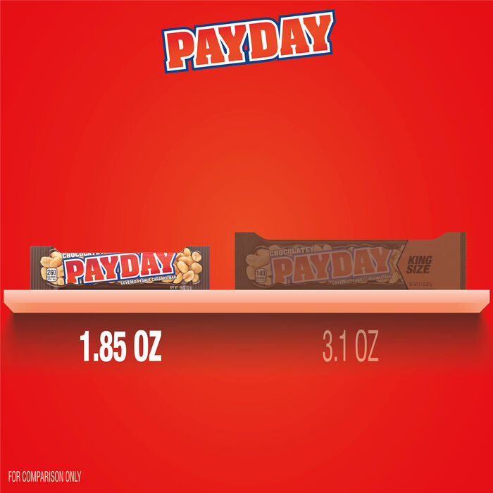 Image of PAYDAY Milk Chocolate Peanut Caramel Standard Size 1.85oz Candy Bar Packaging