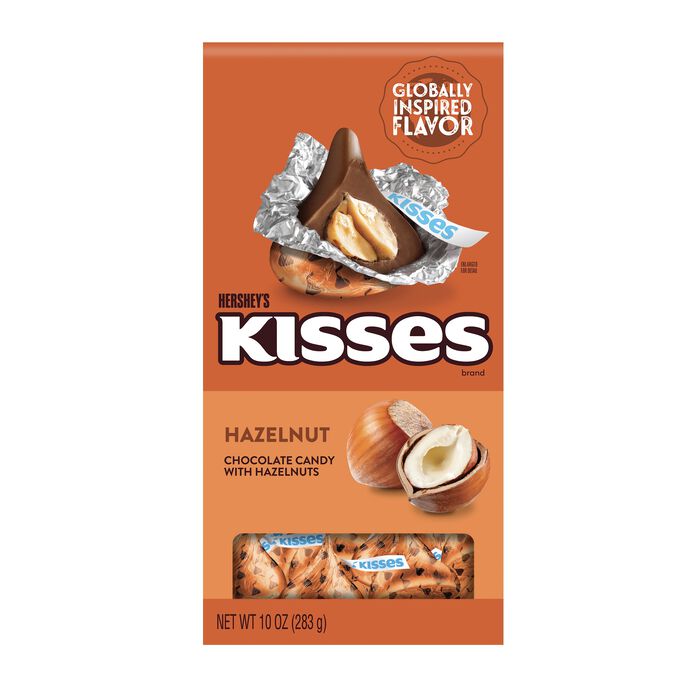Image of HERSHEY'S KISSES Flavors of The World Hazelnut 10oz Pouch Packaging