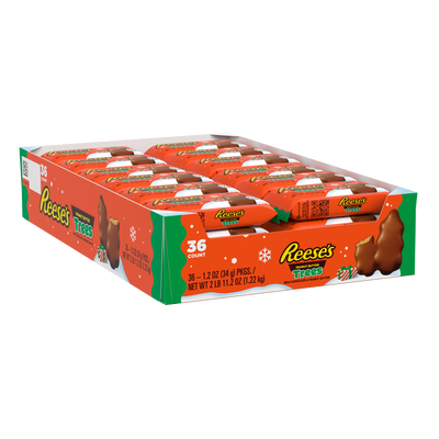 REESE'S Milk Chocolate Peanut Butter Trees, Christmas Candy Packs, 1.2 oz (36 Count)