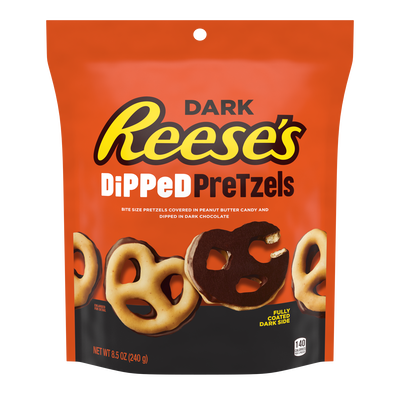 REESES Peanut Butter Dark Chocolate Dipped Pretzels 8.5 oz. Share Bag