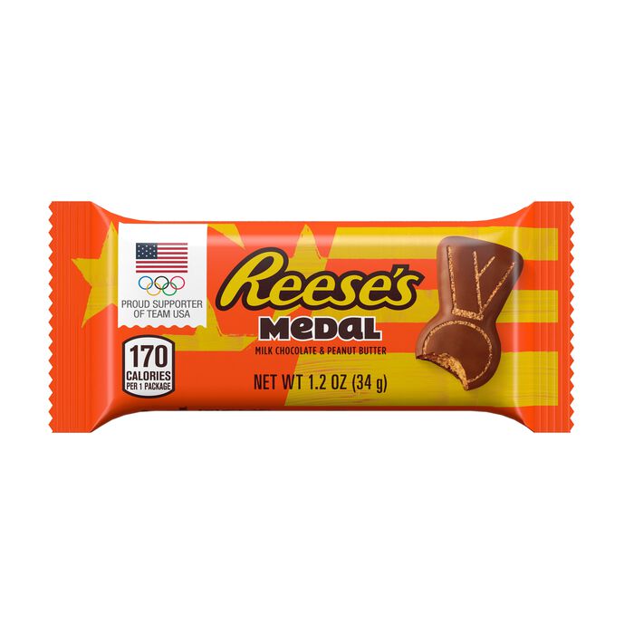 Image of REESE'S Milk Chocolate Peanut Butter Medals Candy Packs, 1.2 oz (36 Count) Packaging