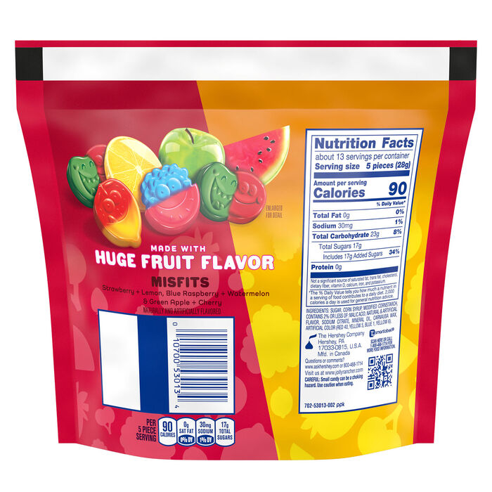 Image of JOLLY RANCHER Gummies Misfits 2-in-1 Fruit Flavored Candy  Bag, 13 oz Packaging