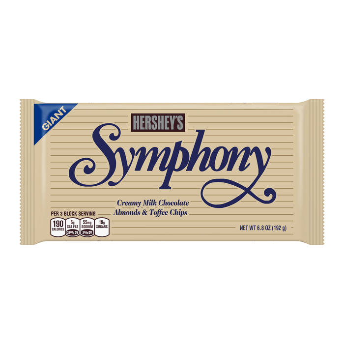 Image of SYMPHONY Milk Chocolate with Almonds & Toffee Chips Giant (6.8 oz.) Bar Packaging