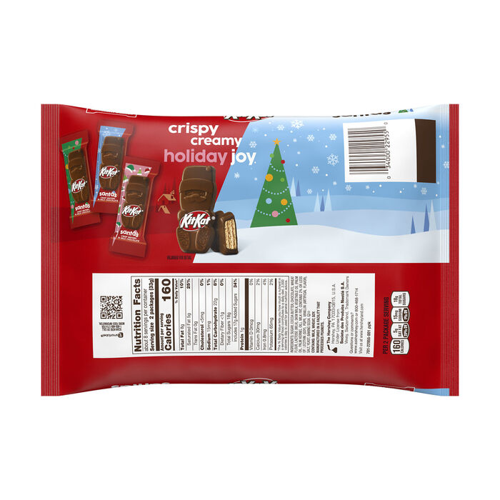 Image of KIT KAT® Milk Chocolate Wafer Snack Size Santas, Christmas Candy  Bag, 8.85 oz Packaging