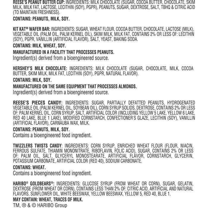 Image of Hershey Assorted Flavored Snack Size, Individually Wrapped Candy Variety Bag, 25.8 oz (60 count) Packaging