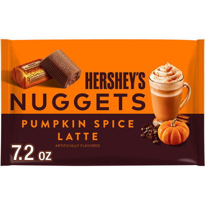 HERSHEY'S NUGGETS Pumpkin Spice Latte Flavored, Fall Candy Bag, 7.2 oz