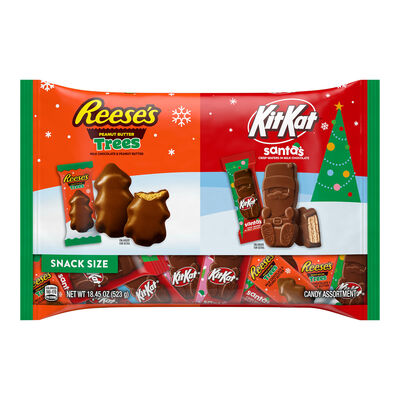 KIT KAT® and REESE'S Milk Chocolate Snack Size Assorted Christmas Candy Bag, 18.45 oz
