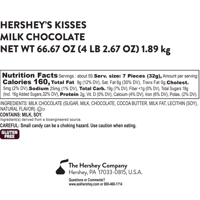 Image of HERSHEY'S KISSES Milk Chocolates in Springtime Pastel Foils - 66.7oz Candy Bag Packaging