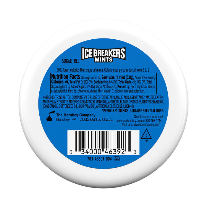 Image of ICE BREAKERS Snow Cone Flavored Sugar Free Mints Puck, 1.5 oz (8 Count) Packaging