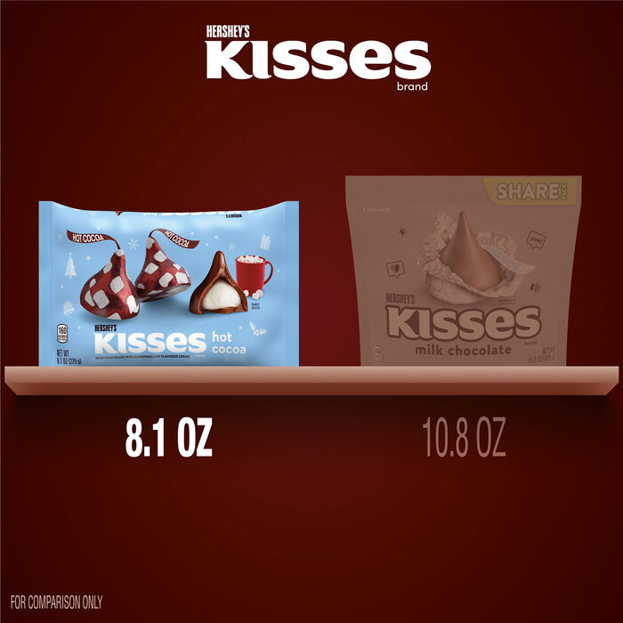 Image of HERSHEY'S KISSES Hot Cocoa Flavored, Christmas , Candy Bag, 8.1 oz Packaging
