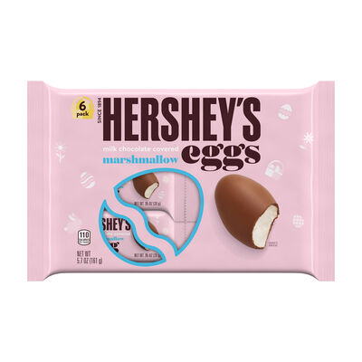HERSHEY'S Milk Chocolate Covered Marshmallow Eggs, Easter  Candy  Pack, 0.95 oz  (6 Count)