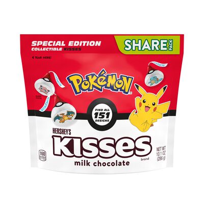 HERSHEY'S KISSES Milk Chocolate Pokémon Candy Bag, 10.1 oz