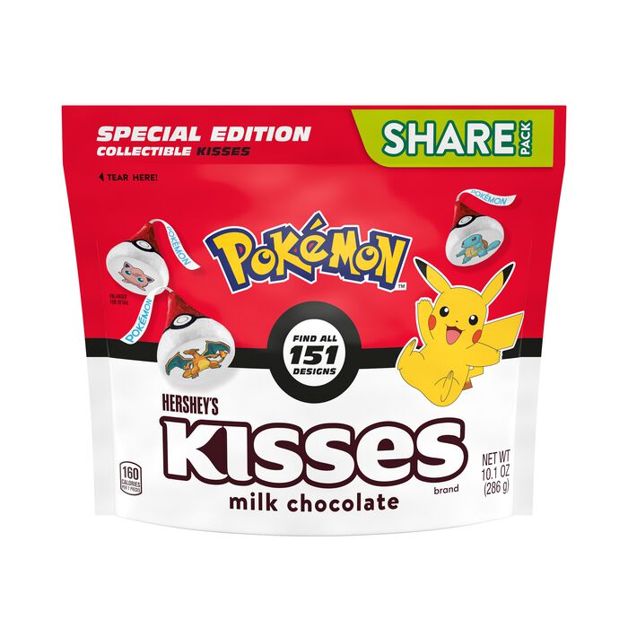 Image of HERSHEY'S KISSES Milk Chocolate Pokémon Candy Bag, 10.1 oz Packaging